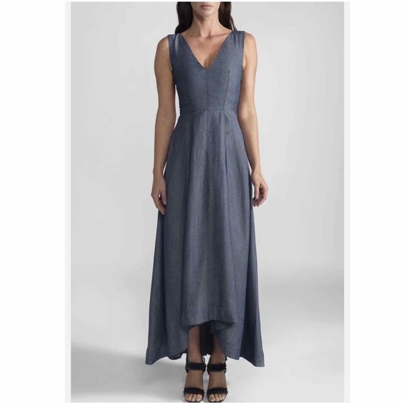 Eleventy V Neck Sleeveless Flax Linen Blend Pleated Maxi Dress Size US 0 EU 38 - Picture 1 of 13